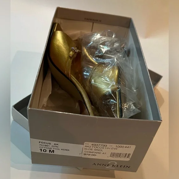 Anne Klein AK2 Gold Heel Sandals Size 10 - Picture 7 of 10